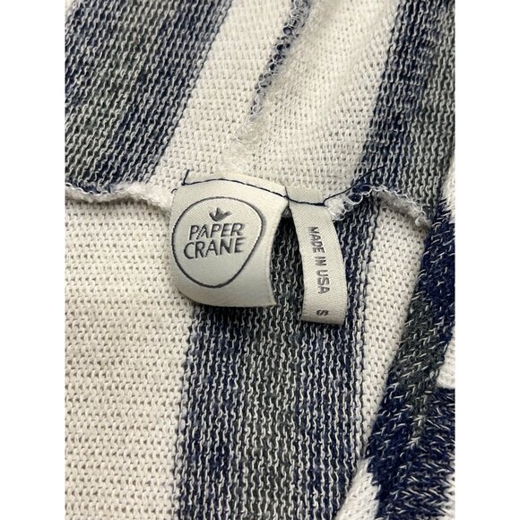 Paper Crane Striped Lightweight Long Sleeve Hoodie Small Coastal Beach Casual - Picture 3 of 8